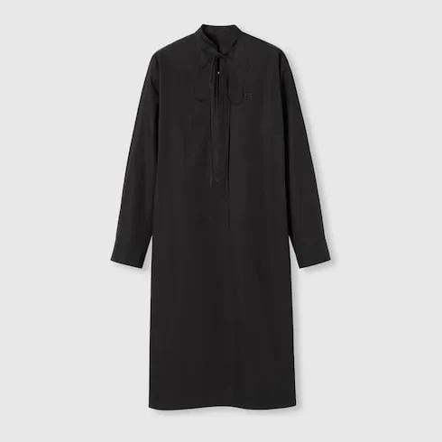 Cotton Poplin Dress With Horsebit Belt