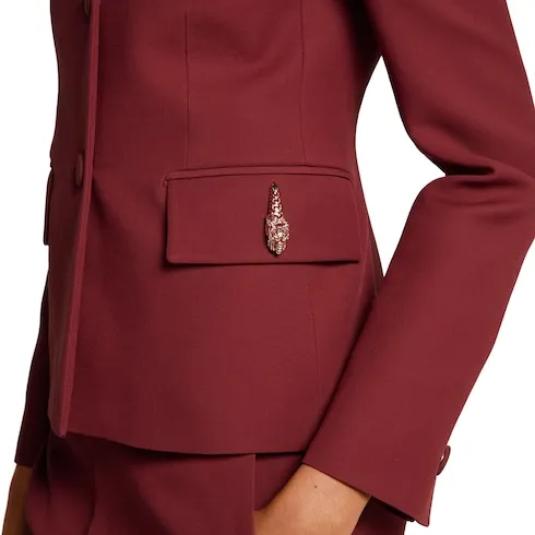 CrÊPe Wool Silk Jacket With Tiger