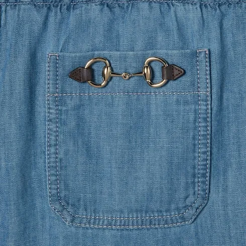 Denim Shorts With Horsebit