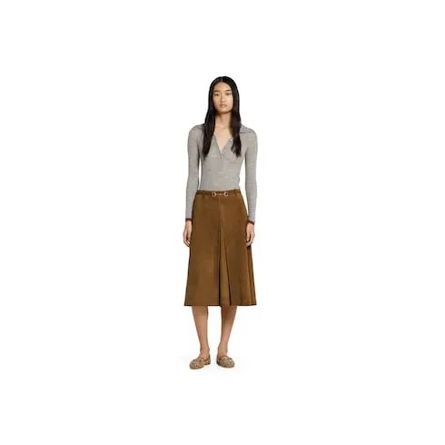 Suede Skirt With Horsebit