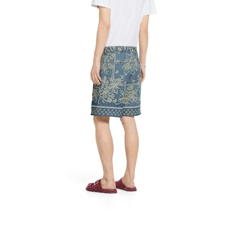 Gg Denim Jacquard Shorts