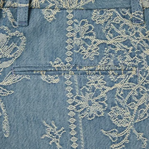 Gg Denim Jacquard Shorts