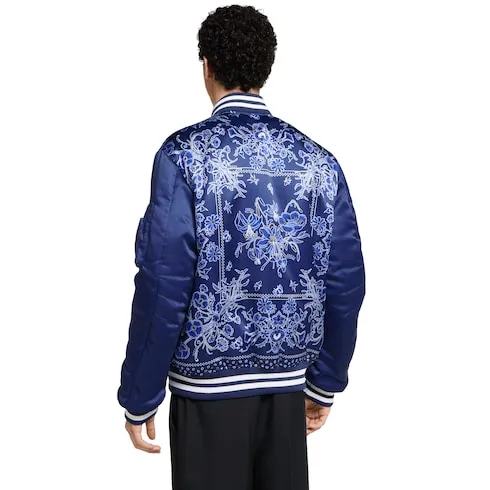 Printed Satin Zip Jacket