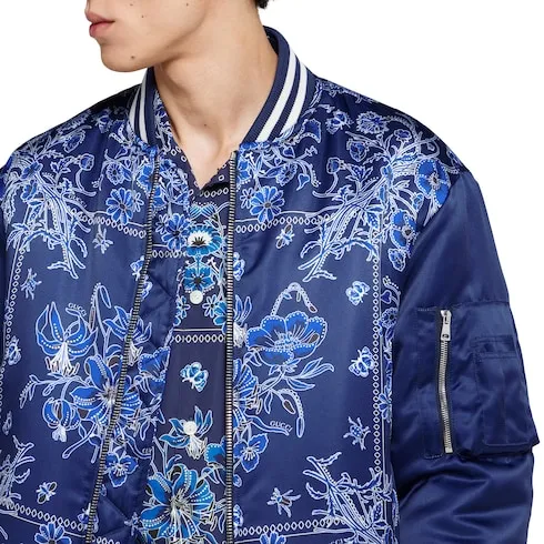 Printed Satin Zip Jacket