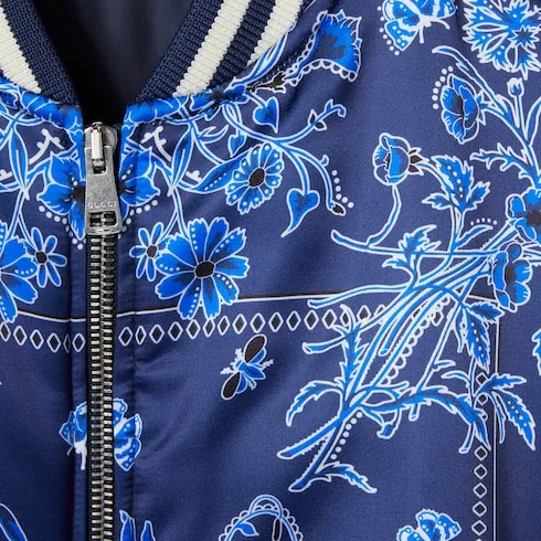 Printed Satin Zip Jacket