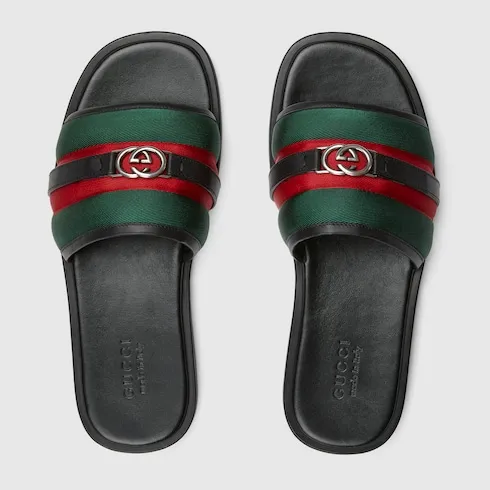 Slide Sandal With Interlocking G