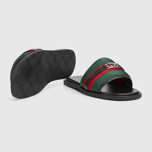 Slide Sandal With Interlocking G