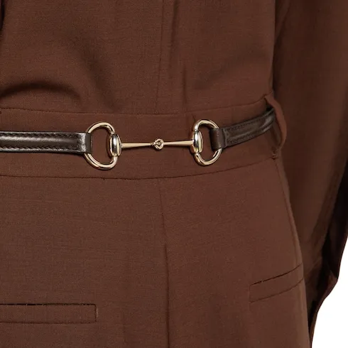 Light Wool Jumpsuit With Horsebit Belt