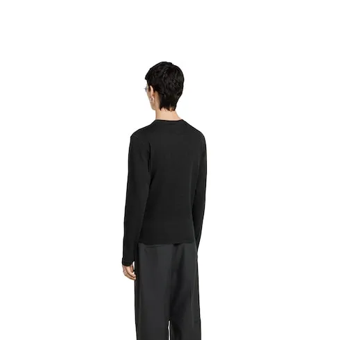 Rib Cotton T-Shirt With Embroidery