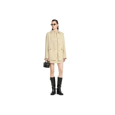 Textured Wool Tweed Coat