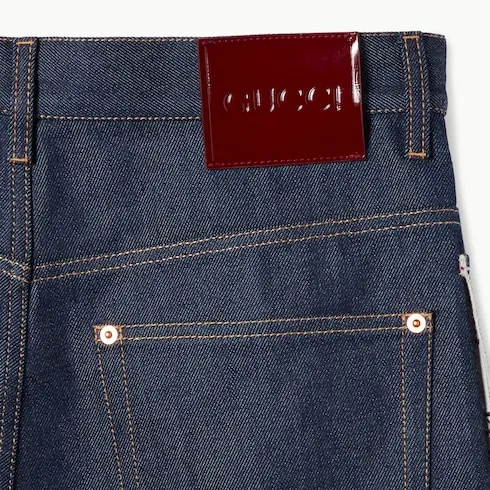 Cotton Selvedge Denim Shorts With Logo
