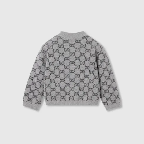 Baby Gg Wool Jacquard Cardigan