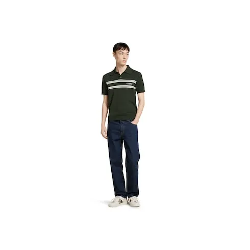 Silk Cotton Polo Shirt With Intarsia