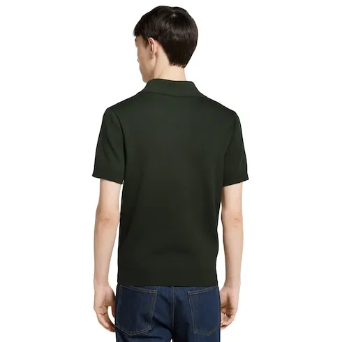 Silk Cotton Polo Shirt With Intarsia