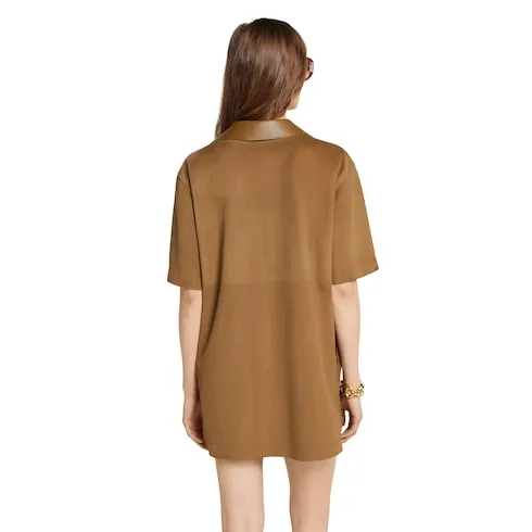 Suede V-Neck Dress With Horsebit