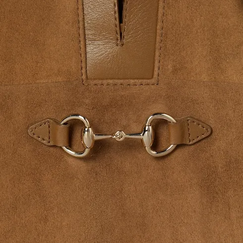 Suede V-Neck Dress With Horsebit
