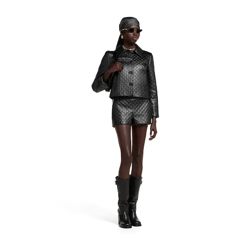 Embossed Gg Leather Jacket