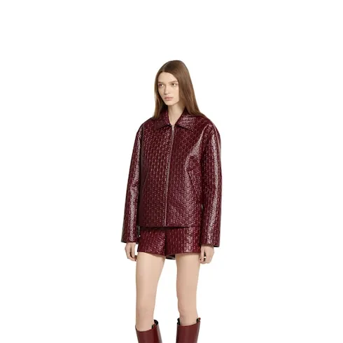 Oversize Embossed Gg Leather Jacket