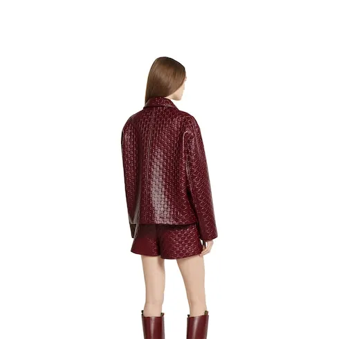Oversize Embossed Gg Leather Jacket