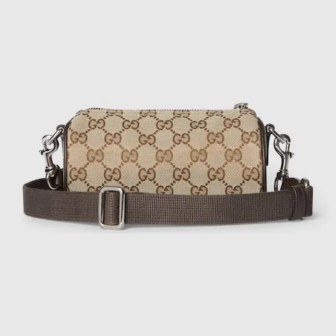 Gg Canvas Mini Cylinder Bag