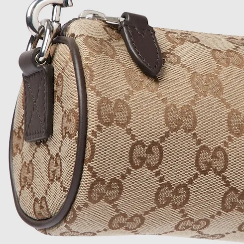 Gg Canvas Mini Cylinder Bag