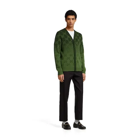 Gg Wool Jacquard Cardigan