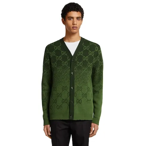 Gg Wool Jacquard Cardigan