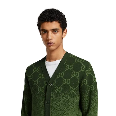 Gg Wool Jacquard Cardigan