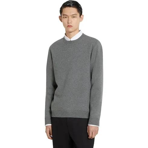 Wool Cashmere Knit Double Sweater