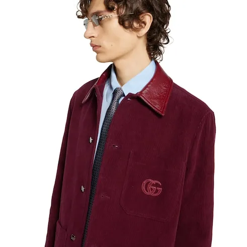 Velvet Corduroy Jacket With Double G