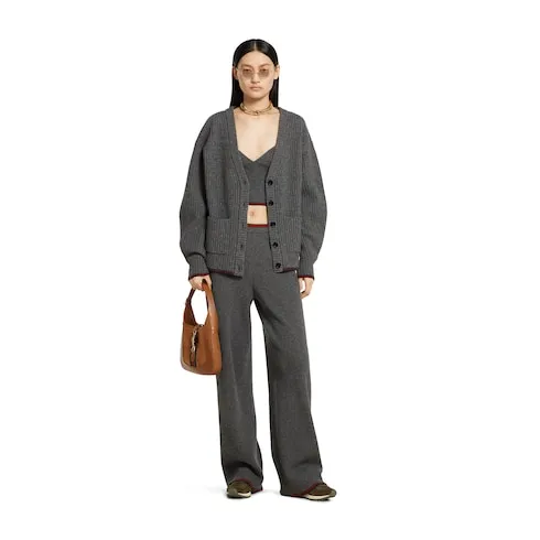 Rib Felted Wool Top With Web