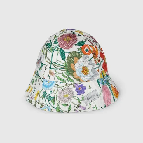 Reversible Printed Silk Bucket Hat