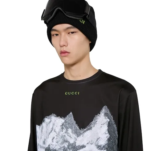 Printed Technical Cotton Jersey T-Shirt