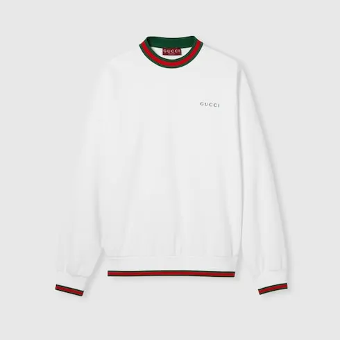 Cotton Piquet Sweatshirt With Web