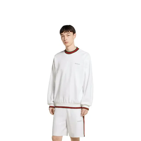 Cotton Piquet Sweatshirt With Web