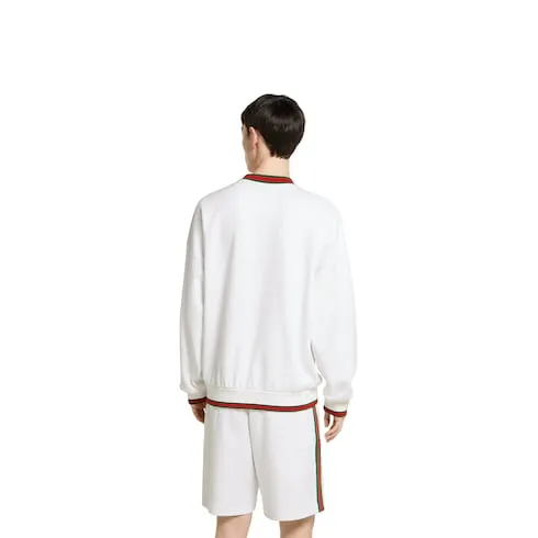 Cotton Piquet Sweatshirt With Web