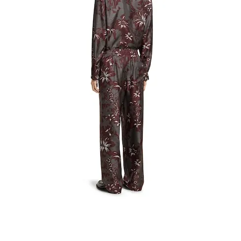 Printed Silk Twill Pant