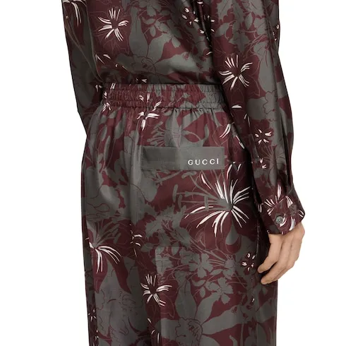 Printed Silk Twill Pant