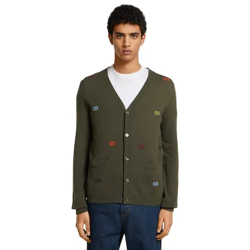 Fine Cashmere Cardigan With Intarsia