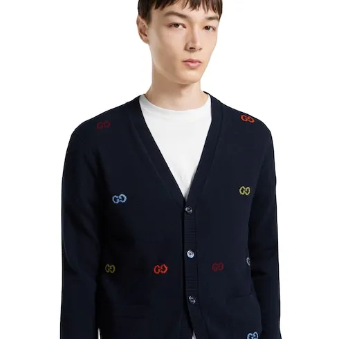 Fine Cashmere Cardigan With Intarsia