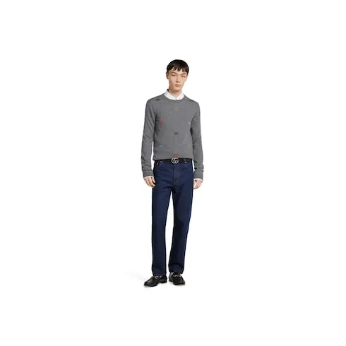 Fine Cashmere Sweater With Intarsia