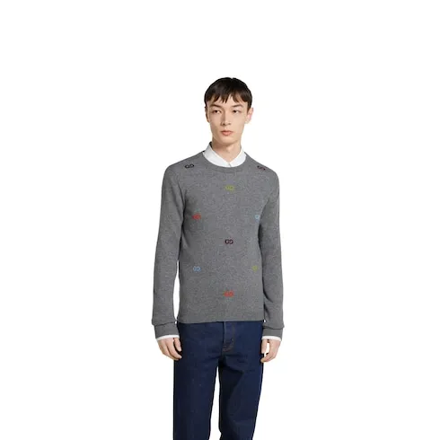 Fine Cashmere Sweater With Intarsia