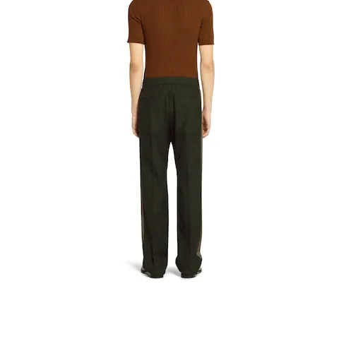 Wool Twill Pant With Logo