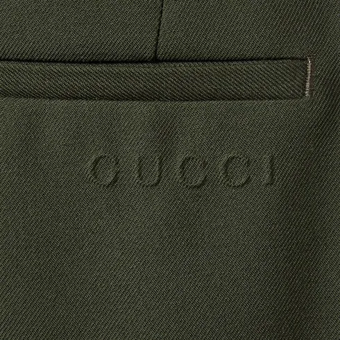 Wool Twill Pant With Logo