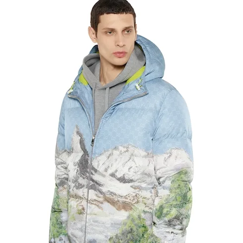 Printed Nylon Zip Jacket
