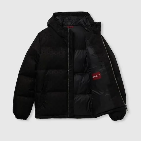 Gg Nylon Canvas Down Jacket