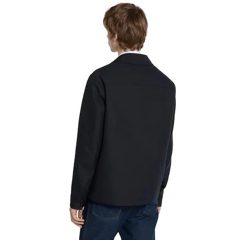 Wool Blend Twill Jacket With Embroidery