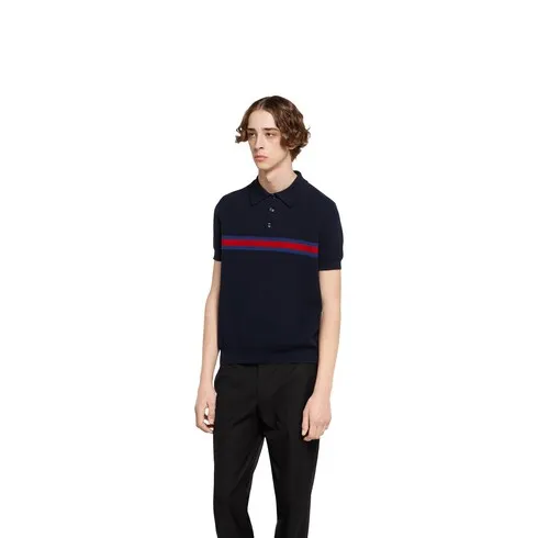 Cotton Piquet Polo Shirt With Web