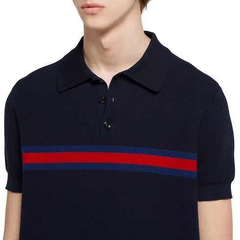 Cotton Piquet Polo Shirt With Web