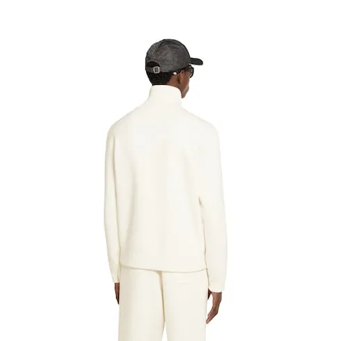Wool Cashmere Piquet Knit Zip Jacket